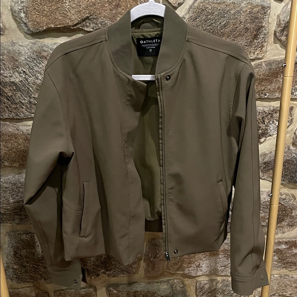 Athleta Women’s Brooklyn Olive Green Bomber Jacket